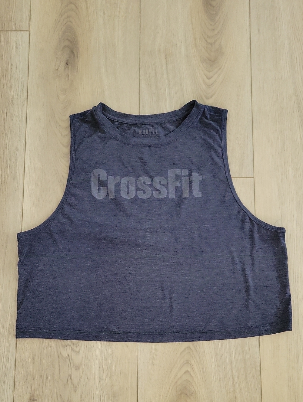 NOBULL Navy Crop Tank with Subtle CrossFit Logo